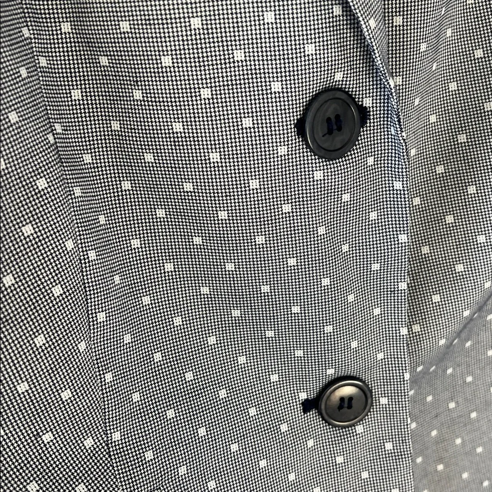 Talbots New w Tag Sz 12 Gray Polkadot Textured Essential Blazer Cotton Spandex